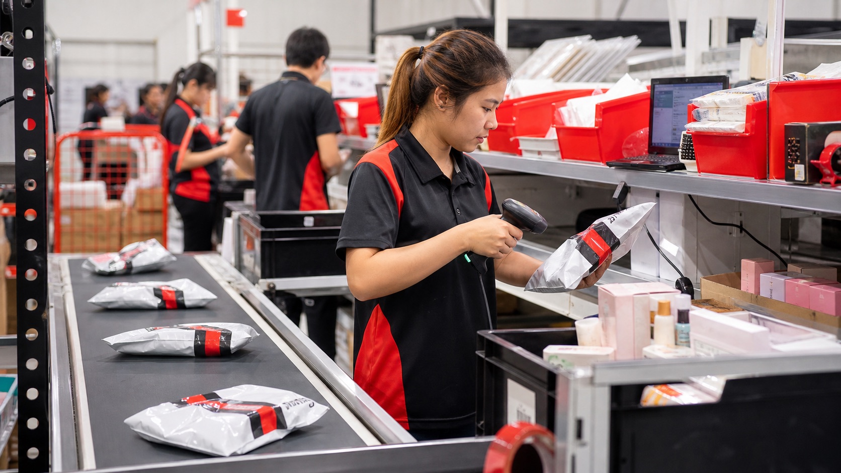Dispatch area prepared for fast-moving ecommerce orders